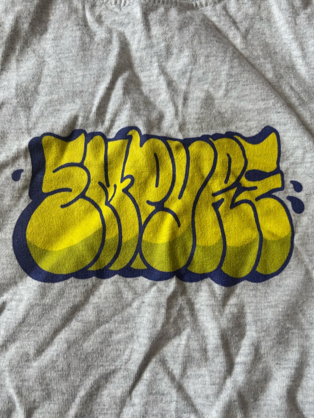 Empyre Gray Tee with Yellow and Navy Graffiti Logo